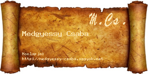 Medgyessy Csaba névjegykártya